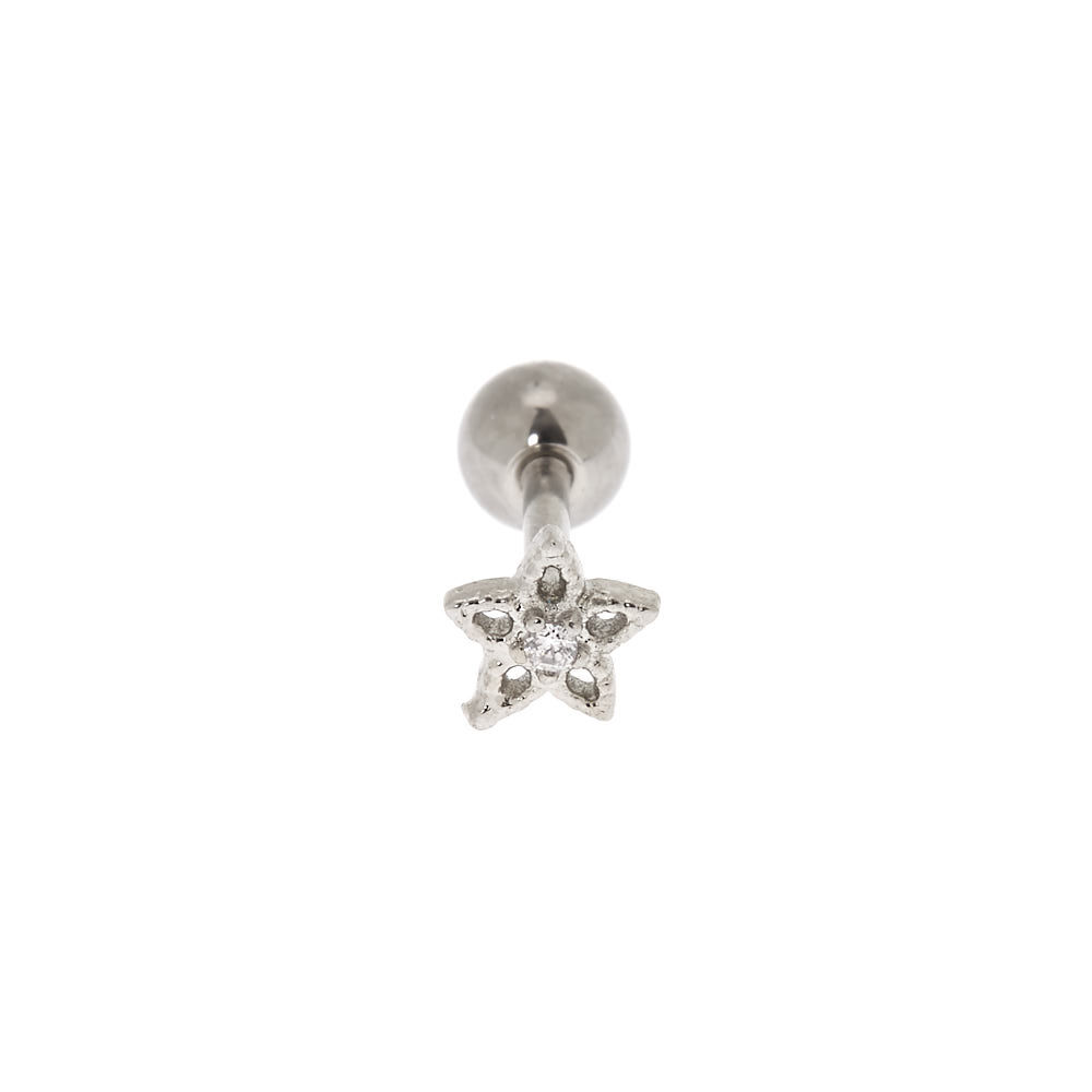 Silver 18G Daisy Helix Stud Earring,