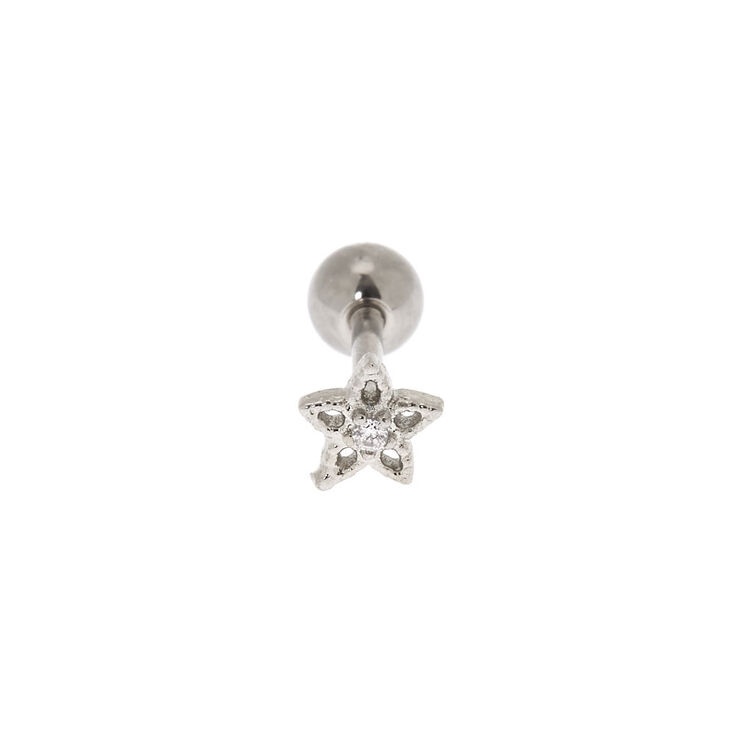 Silver 18G Daisy Helix Stud Earring,