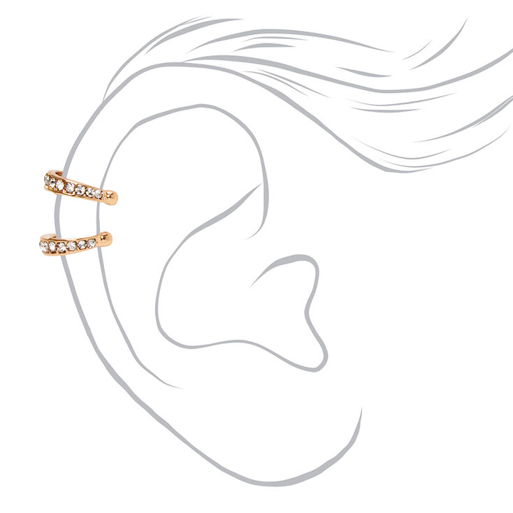 Gold-tone Embellished Double Row Ear Cuff,