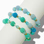 Claire&#39;s Club Green &amp; Blue Textured Beaded Stretch Bracelets - 3 Pack,