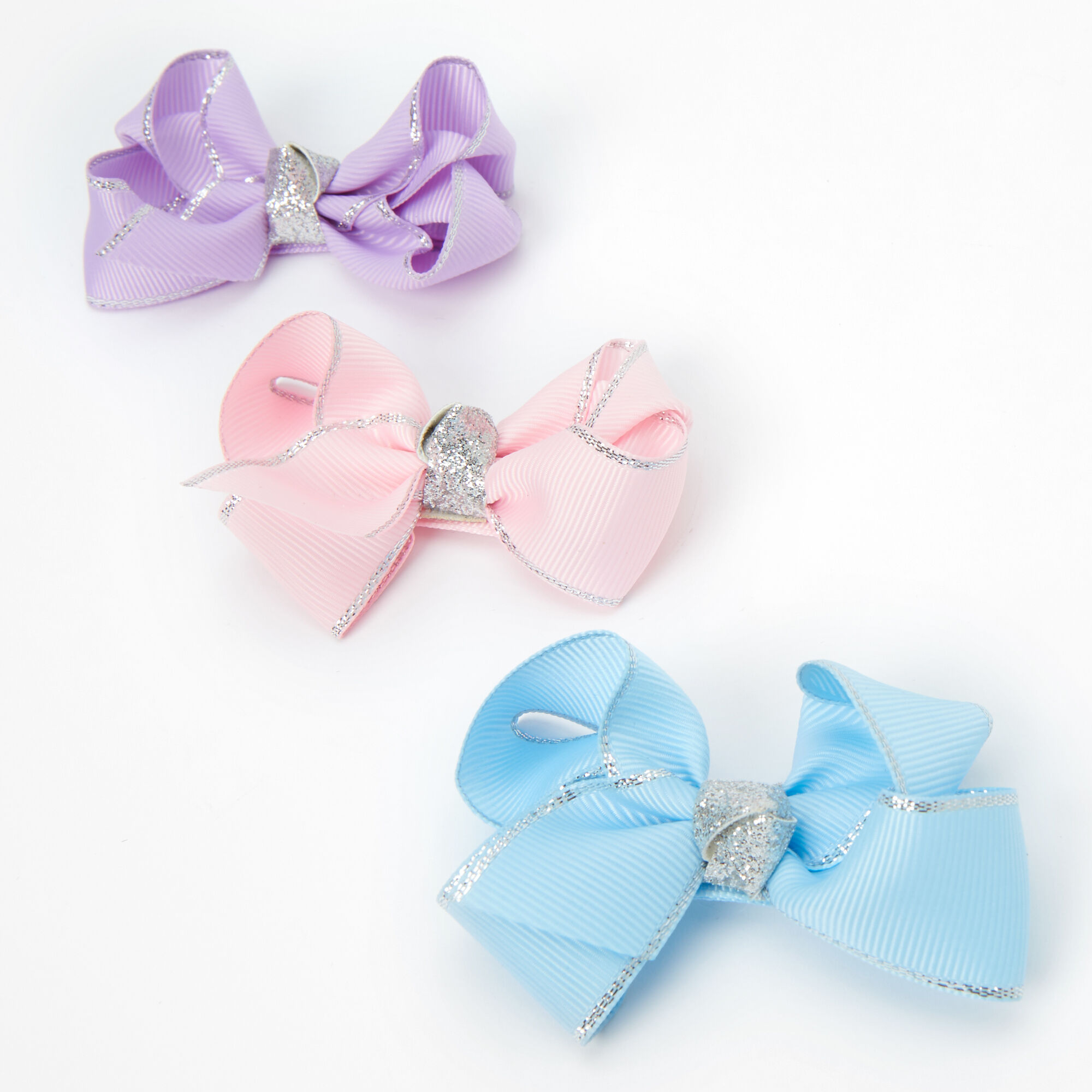 Claire's Club Pastel Bow Hair Clips - 3 Pack,