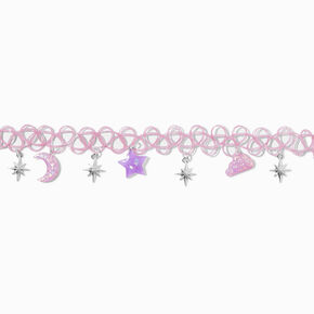 Purple Celestial Charm Tattoo Choker Necklace,