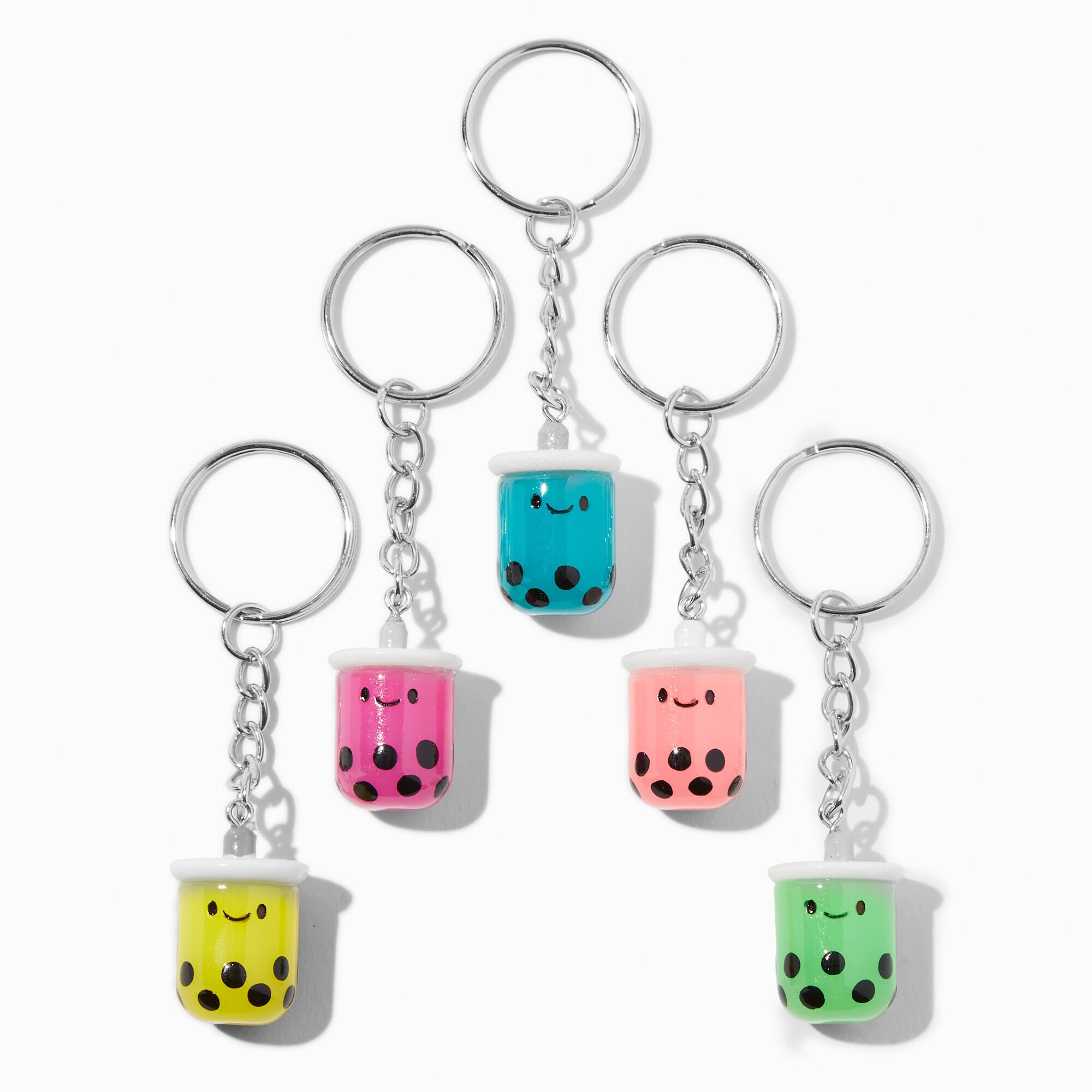 View Claires Boba Tea Best Friends Glow In The Dark Keyrings 5 Pack Silver information