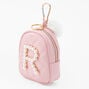 Initial Pearl Mini Backpack Keyring - Blush Pink, R,