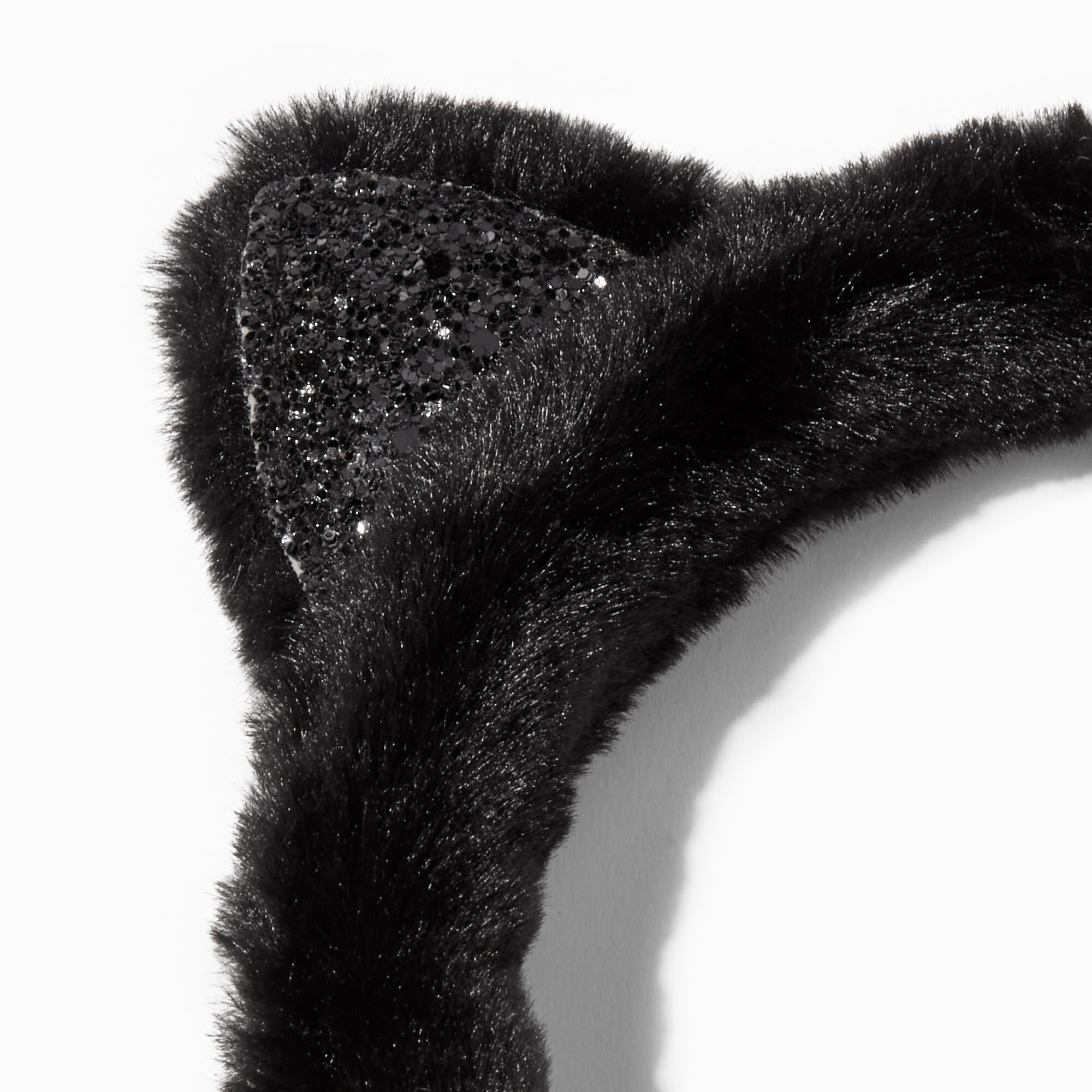 Glitter Black Cat Earmuffs,