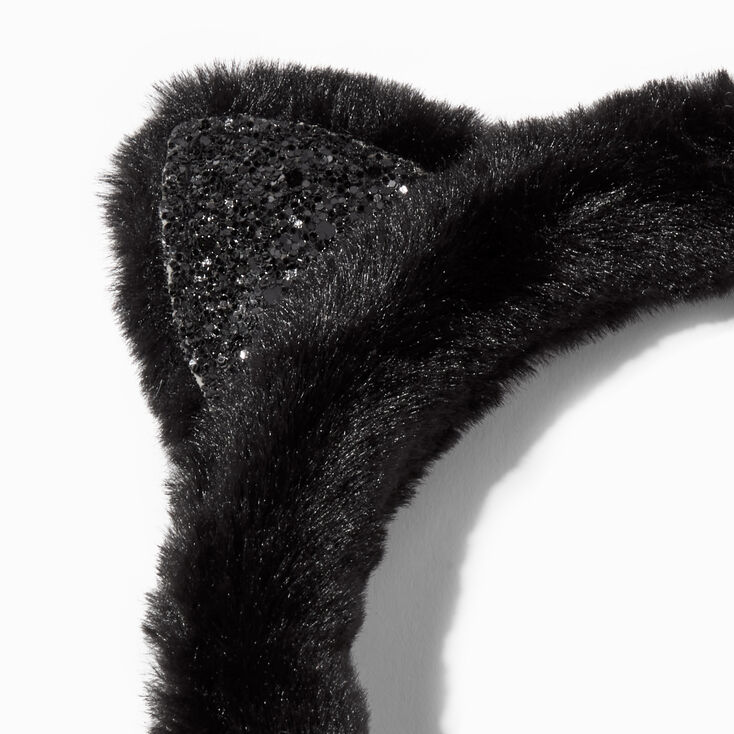 Glitter Black Cat Earmuffs,