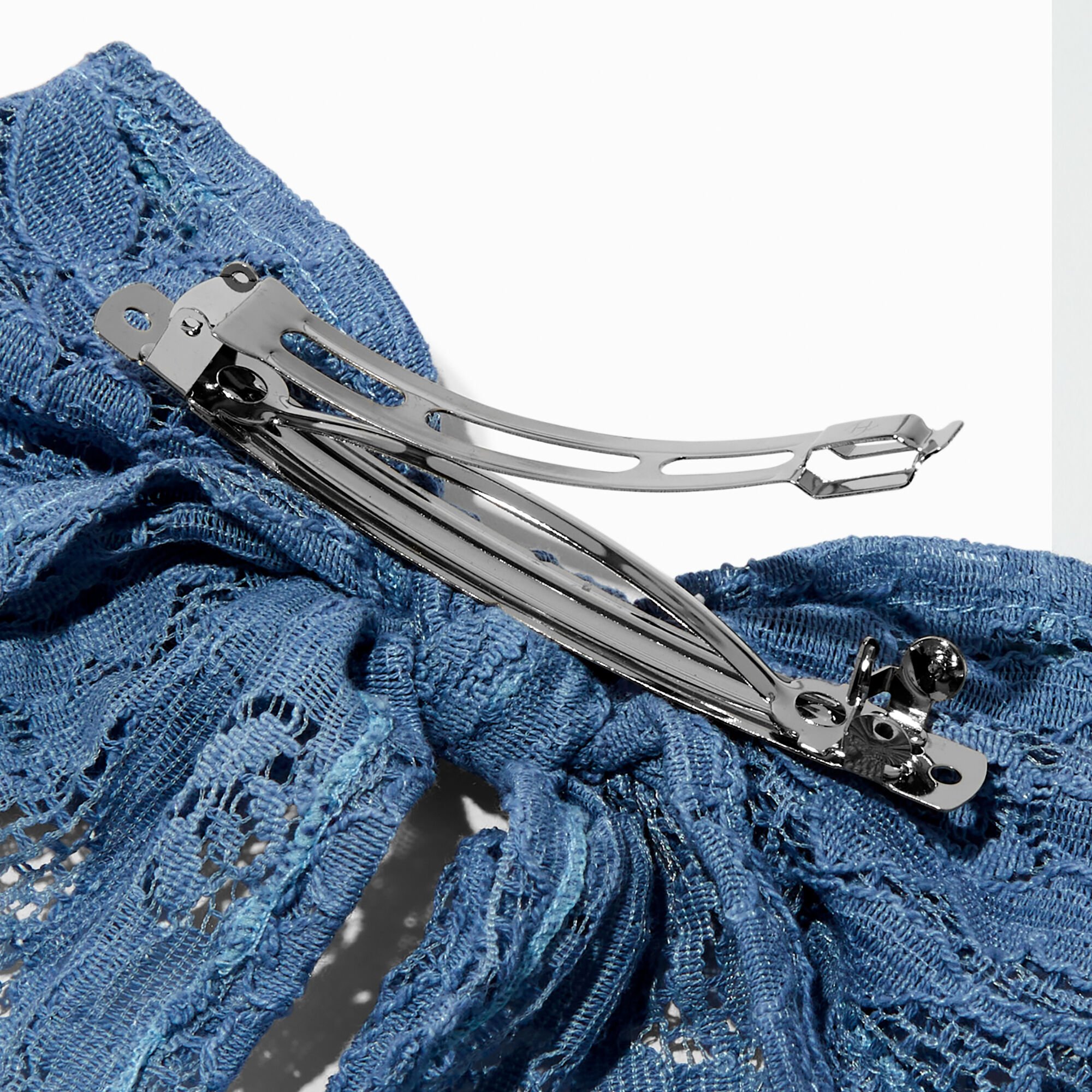 Blue Lace Bow Hair Clip,