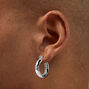 Silver 20MM Tube Hoop Earrings,