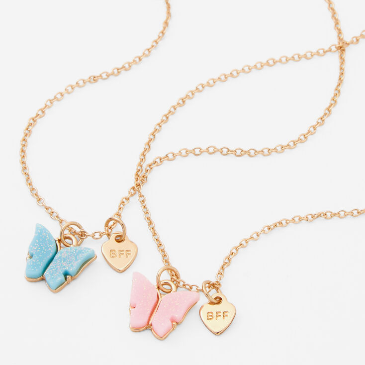 Gold Best Friends Butterfly Pendant Necklaces - 2 Pack | Claire's US