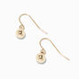 Gold 1&#39;&#39; 8MM Ball Drop Earrings,