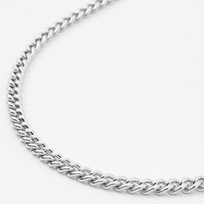 Silver Cuban Chain 20&quot; Necklace,