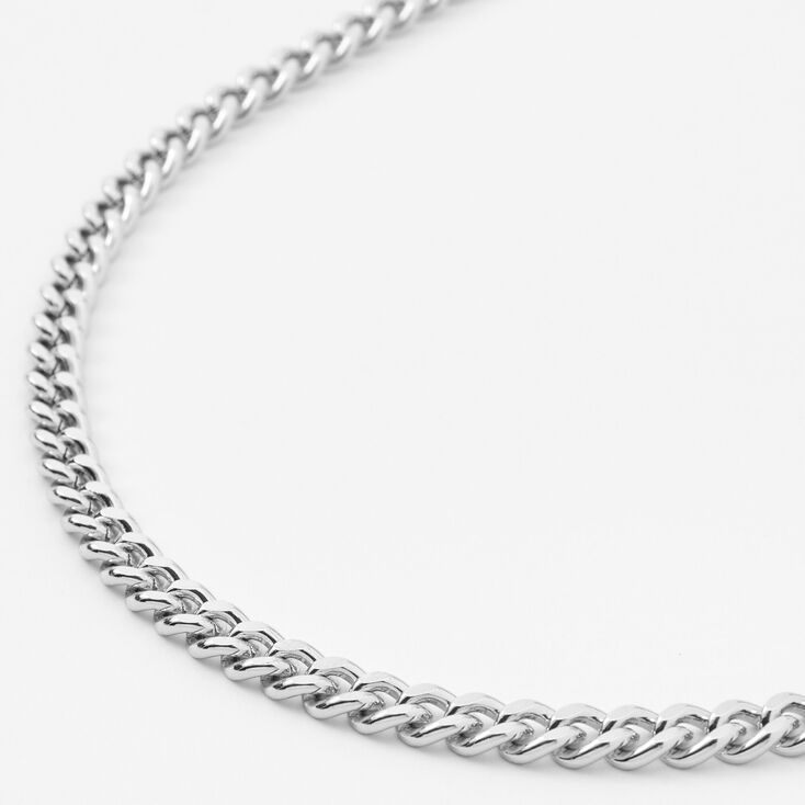 Silver Cuban Chain 20&quot; Necklace,