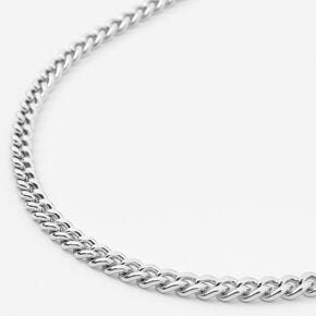 Silver-tone Cuban Chain 20&quot; Necklace,