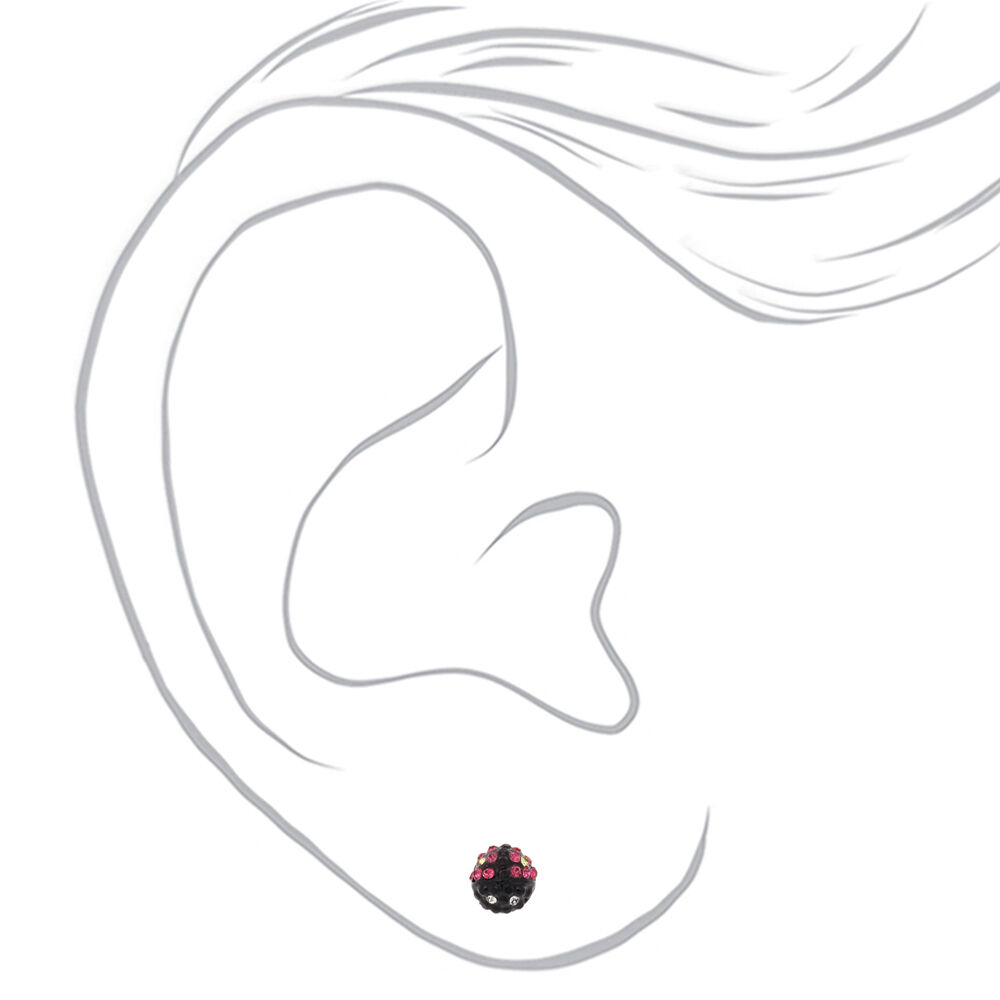 Black Ladybug Magnetic Stud Earrings,