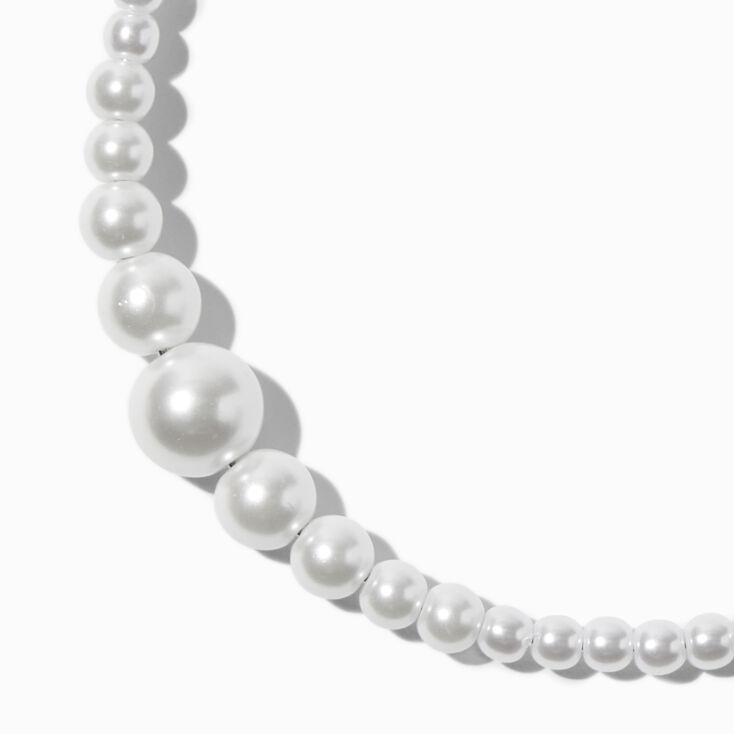 White Pearl Coil Wrap Bracelet ,
