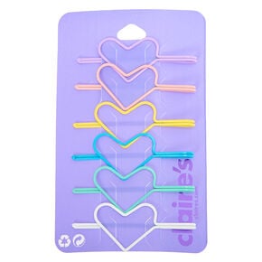 Pastel Heart Hair Pins - 6 Pack,