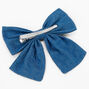 Blue Denim Large Hair Bow Clip,
