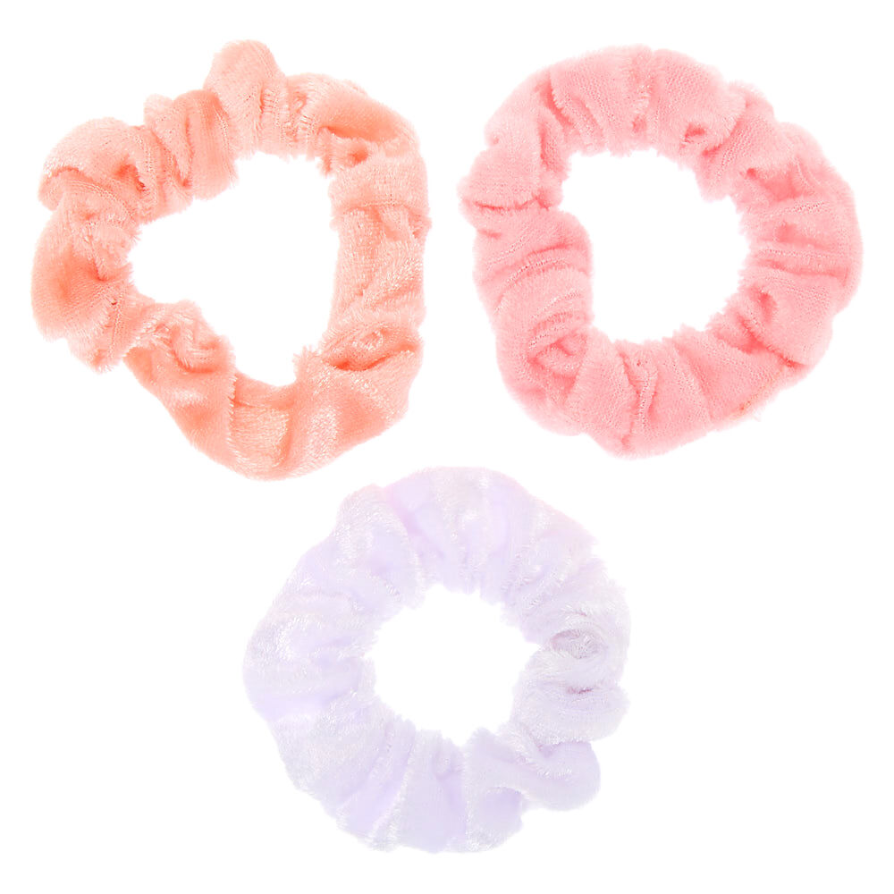 Claire's Club Small Pastel Velvet Hair Scrunchies - 3 Pack,