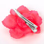 Mini Rose Hair Clips - Neon Pink, 2 Pack,