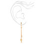 Gold 2.5 Faux Crystal Evil Eye Drop Earrings,