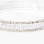 Silver-tone Rhinestone &amp; Pearl Triple Row Cuff Bracelet,