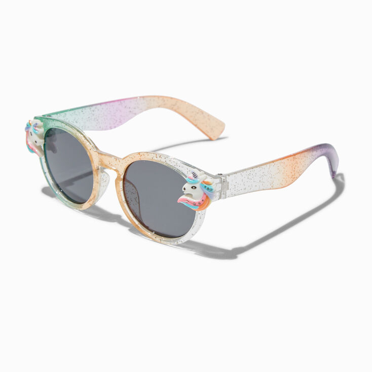 Claire's Club Rainbow Unicorn Glitter Mod Sunglasses