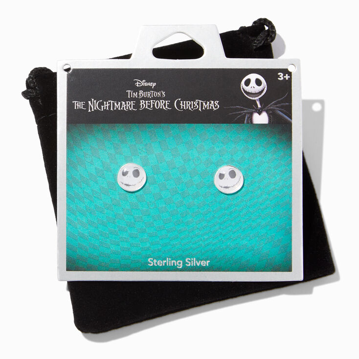 &copy;Disney Nightmare Before Christmas Jack Skellington Enamel Sterling Silver Stud Earrings,