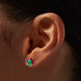 Clous d&#39;oreilles &agrave; pointes style rave arc-en-ciel,