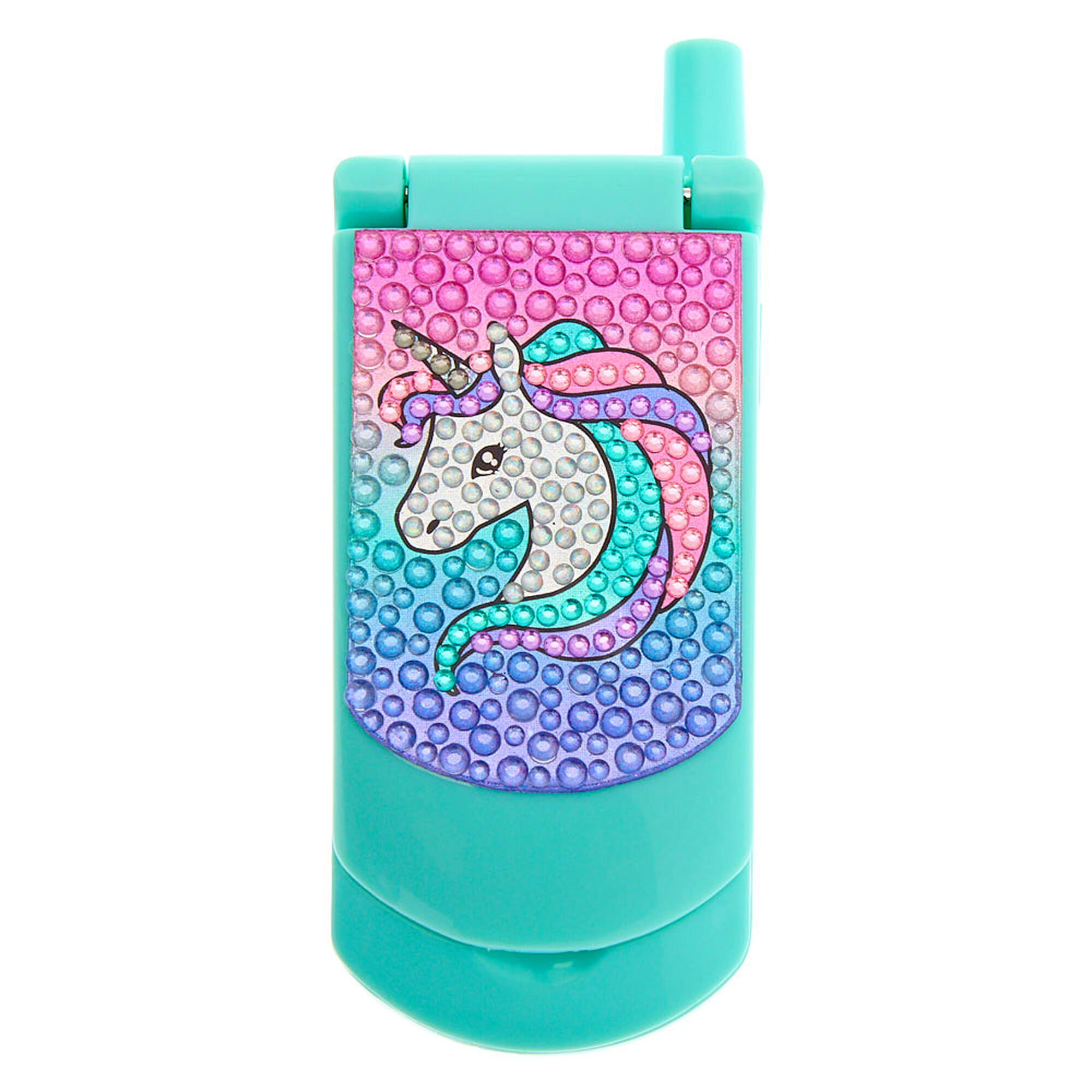 Claire's Club Miss Glitter the Unicorn Bling Flip Phone Lip Gloss Set - Purple,