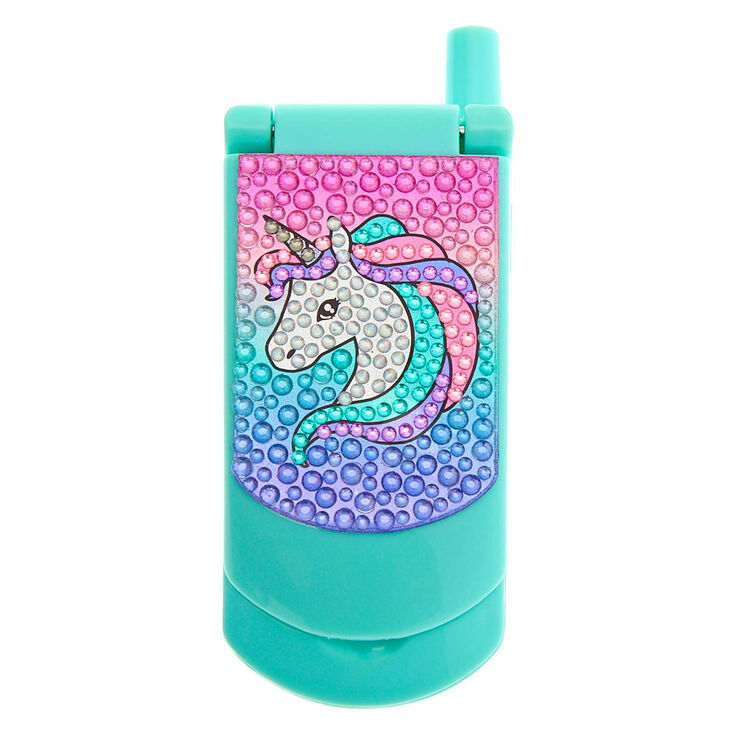 Claire&#39;s Club Miss Glitter the Unicorn Bling Flip Phone Lip Gloss Set - Purple,