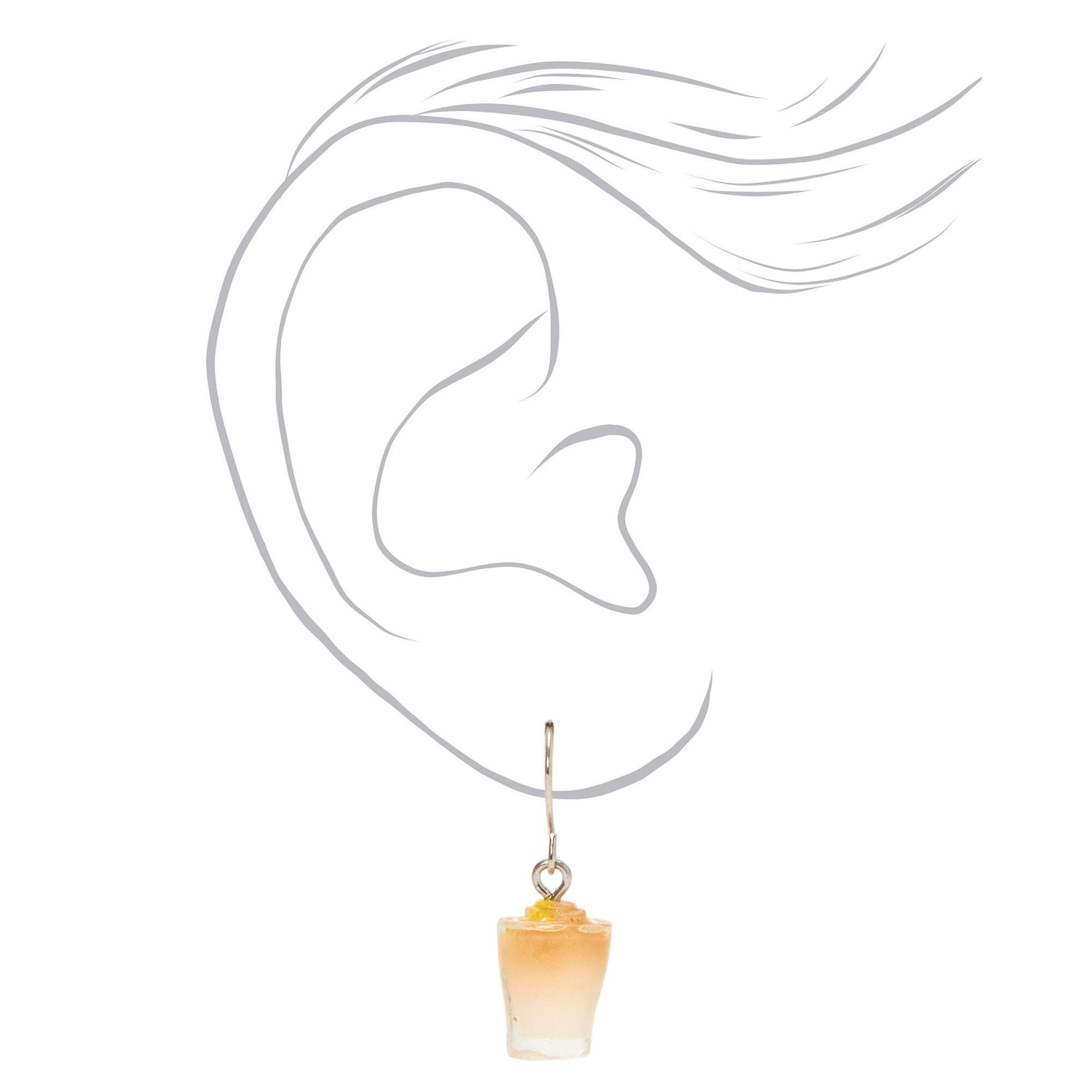 Silver 1" Iced Coffee Drop Earrings - Brown,