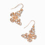 Gold-tone Filigree Butterfly 1.5&quot; Drop Earrings,