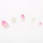 Ombre Glitter Stiletto Press On Faux Nail Set - Pink, 24 Pack,
