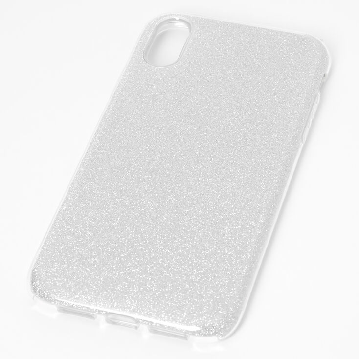 Silver Glitter Protective Phone Case - Fits iPhone XR,