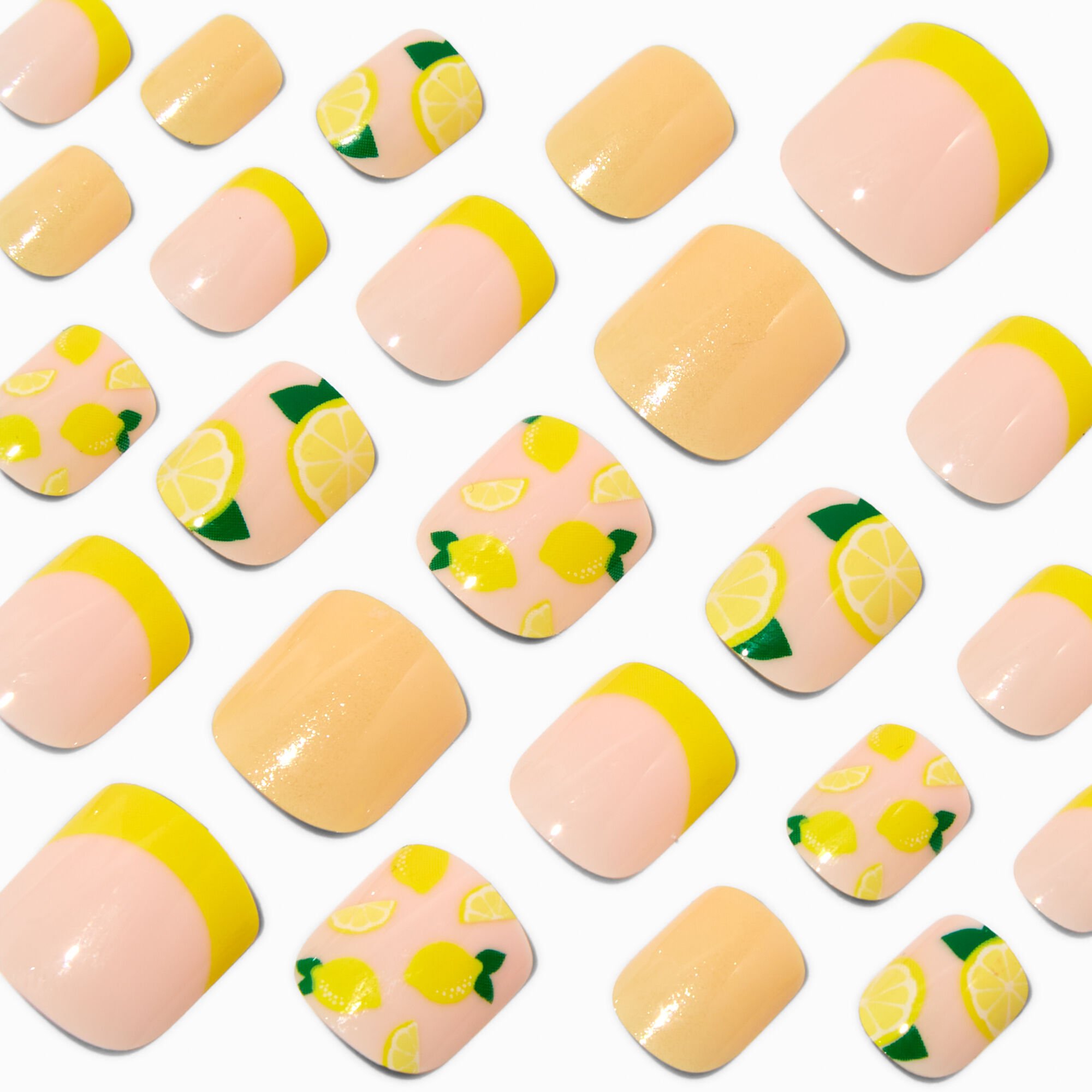 Lemon Square Press On Vegan Faux Nail Set - 24 Pack,
