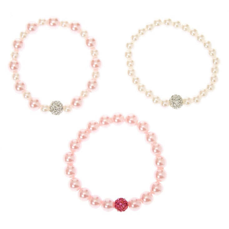 Claire&#39;s Club Pearl Stretch Bracelets - 3 Pack,
