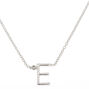 Silver Stone Initial Pendant Necklace - E,