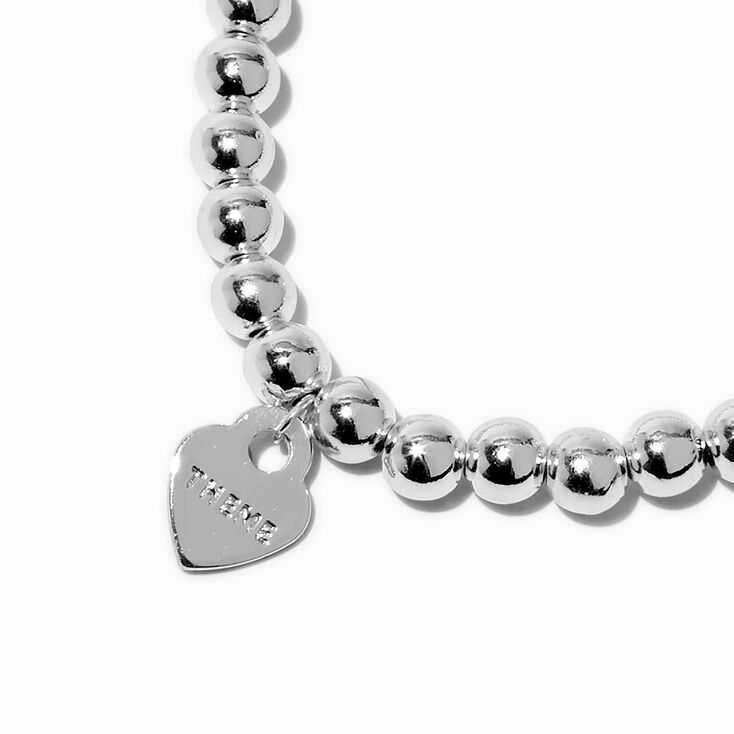T H E M E x Claire&#39;s Silver-tone Shot Bead Stretch Bracelet,