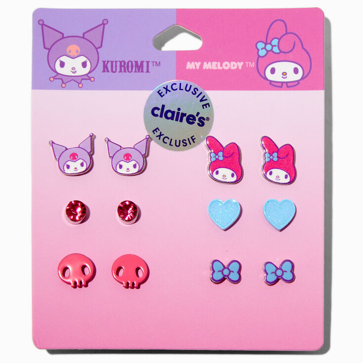 Hello Kitty&reg; And Friends Claire&#39;s Exclusive My Melody&trade; &amp; Kuromi&trade; Stud Earrings - 6 Pack,