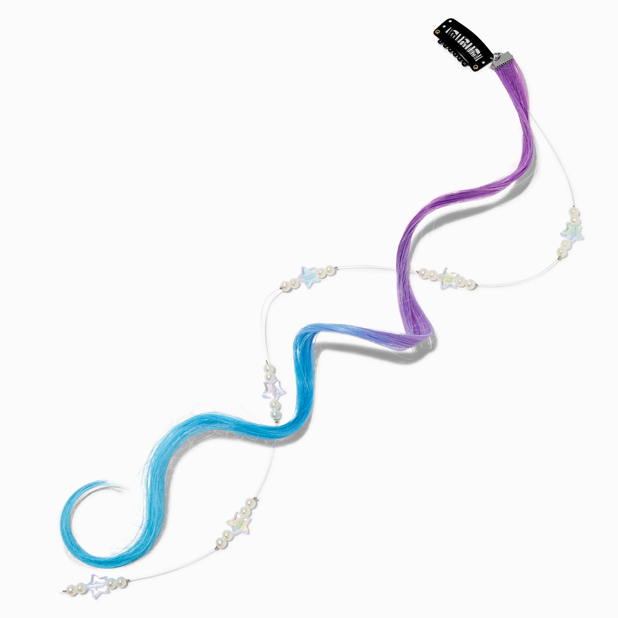 Purple & Blue Star Gemstone Faux Hair Clip In Extensions - 2 Pack,