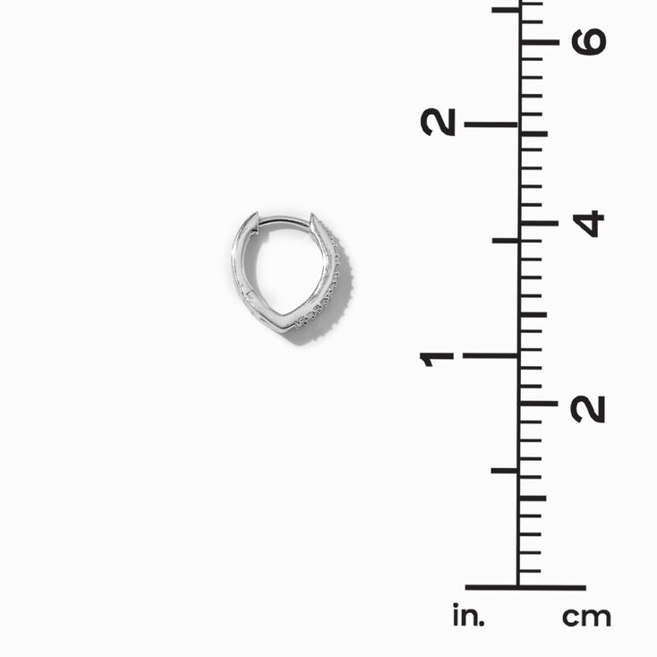 C LUXE by Claire&#39;s Sterling Silver 1/10 ct. tw. Laboratory Grown Diamond 10MM Embellished Double Hoop Earrings,