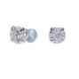 Silver Cubic Zirconia 5MM Round Magnetic Stud Earrings,