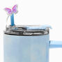 Purple Butterfly &amp; White Cup Straw Covers - 2 Pack,