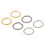 20G Mixed Metal Stainless Steel Solid Nose Rings - 6 Pack,