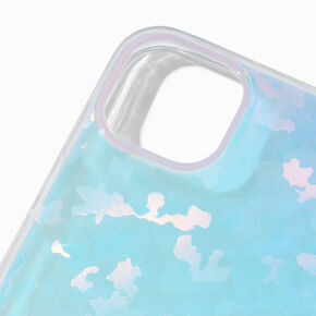 Coque de protection pour portable ondul&eacute; holographique bleu - Compatible avec iPhone&reg; 15&nbsp;Plus,