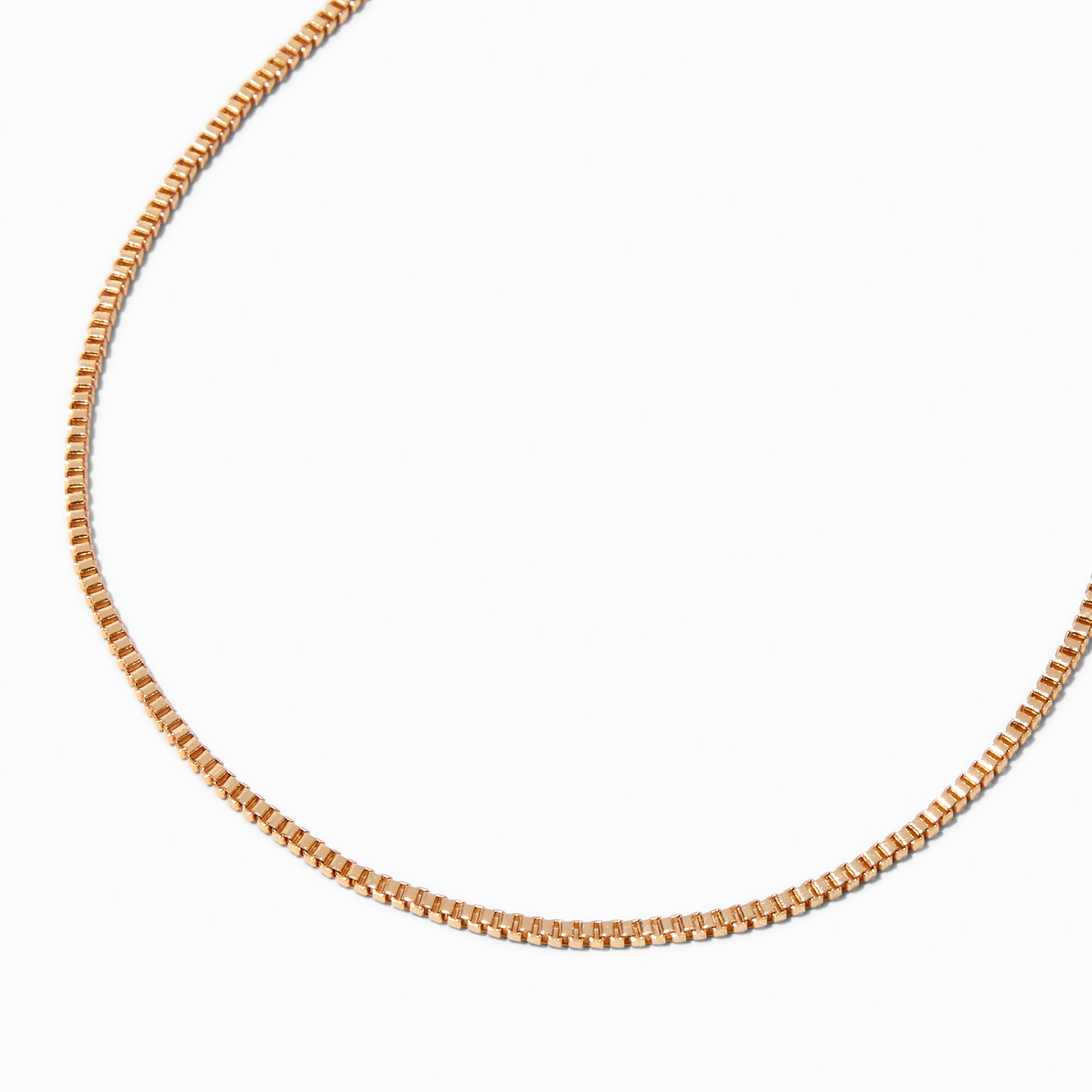 View Claires Tone Box Link Chain Necklace Gold information