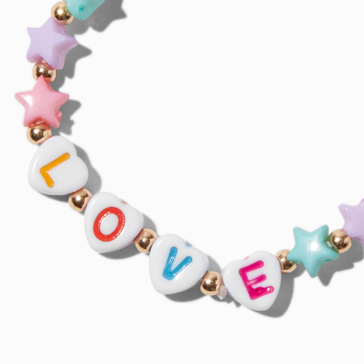 Bracelets &eacute;lastiques perl&eacute;s &eacute;toile &laquo;&nbsp;Love&nbsp;&raquo;&nbsp;Claire&#39;s&nbsp;Club - Lot de 3,