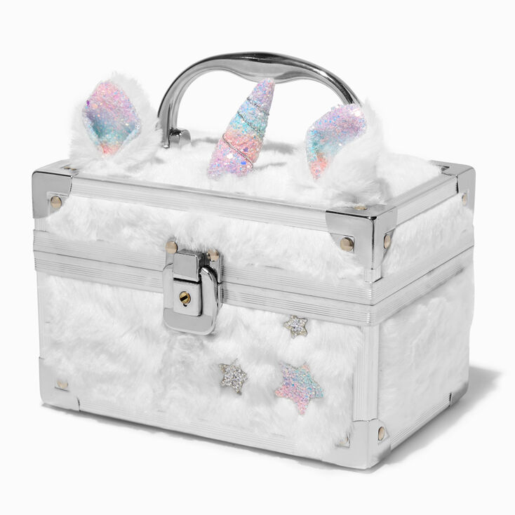 Claire&#39;s Club Glitter White Unicorn Lock Box,