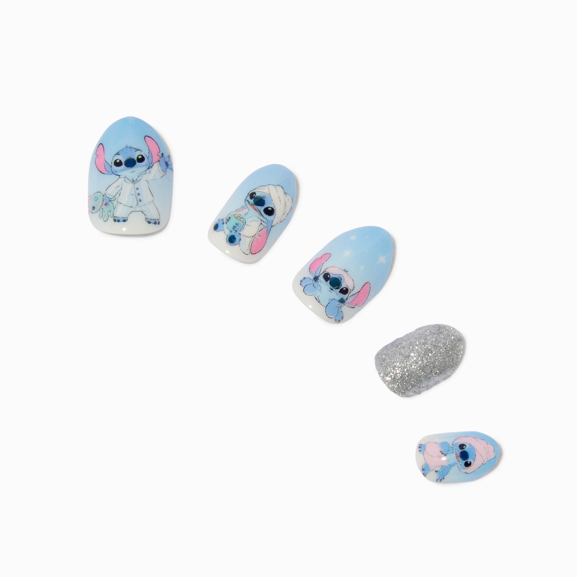Disney Stitch Claire's Exclusive Slumber Press On Faux Nail Set - 20 Pack,