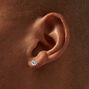 Clous d&#39;oreilles ronds en argent avec strass en zircon cubique - 6&nbsp;mm,